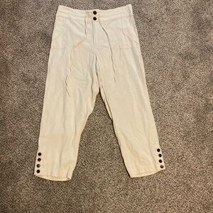 Soft Surroundings Cream Drawstring Cropped Chinos